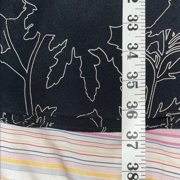 Rag & Bone 100% Silk Black Dress with White Accents Floral‎ Design 8 EUC